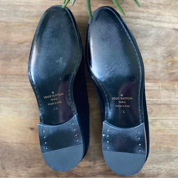 LOUIS VUITTON “Louis V.” Velvet Auteuil Slippers - Picture 9 of 13